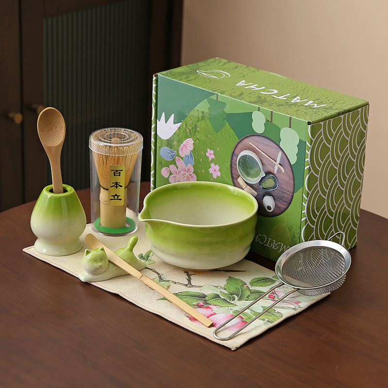 Japonés Matcha tazón Matcha túnica canción té herramientas de pedido taza de té de cerámica taza de té mezclador Matcha cepillo taza de té