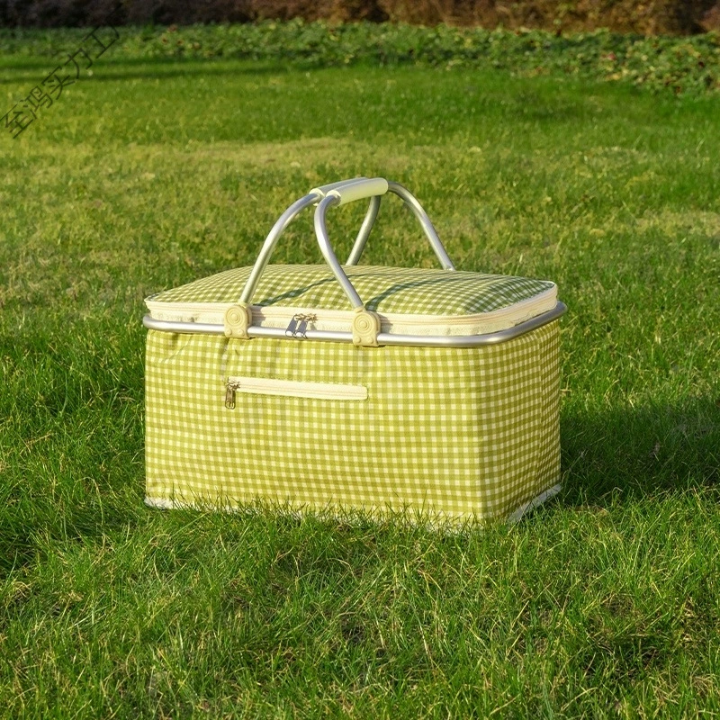 Утолщенная корзина для пикника, предметы первой необходимости для кемпинга, предметы первой необходимости для весеннего пикника, изолированная портативная корзина, складная корзина для пикника