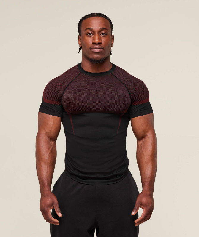 ジム筋肉スポーツルーズフィットネス半袖メンズバスケットボール秋ランニングトレーニングプリントストレッチスポーツTシャツ|undefined