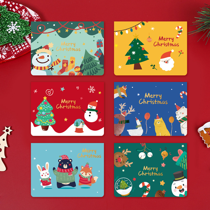 24 個のクロスボーダークリスマスグリーティングカード装飾小さなグリーティングカードギフトギフトカード感謝祭の祝福外国貿易カード|undefined