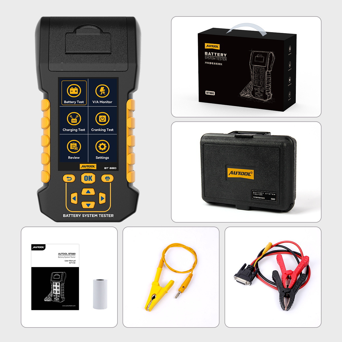 Autool BT880 batería de coche capacidad de carga prueba de lanzamiento de la batería máquina de prueba de fuga conjunto