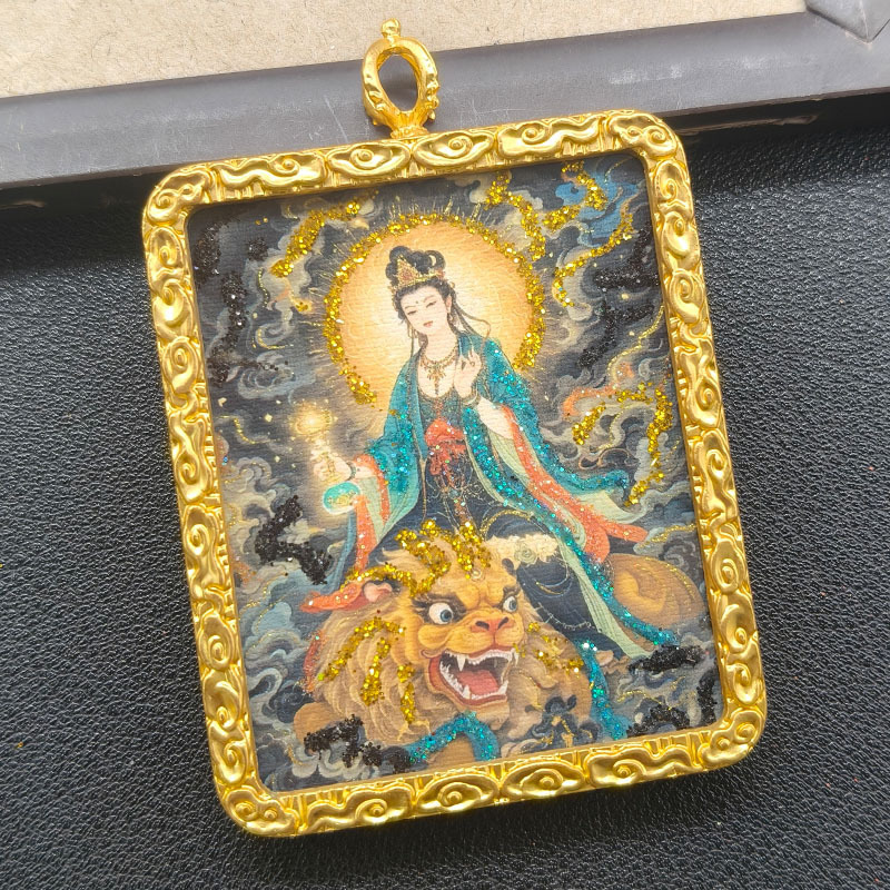 道家龙虎山唐卡吊坠手绘彩金砂泰山奶奶雷祖挂件九天玄女娘娘批发|undefined