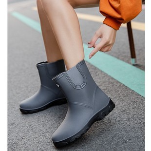 European and American Rain Boots Men's Low-top Non-slip Fishing Rain Boots Women's Waterproof Shoes Low-barrel Kitchen Couple's Car Wash Rubber Shoes