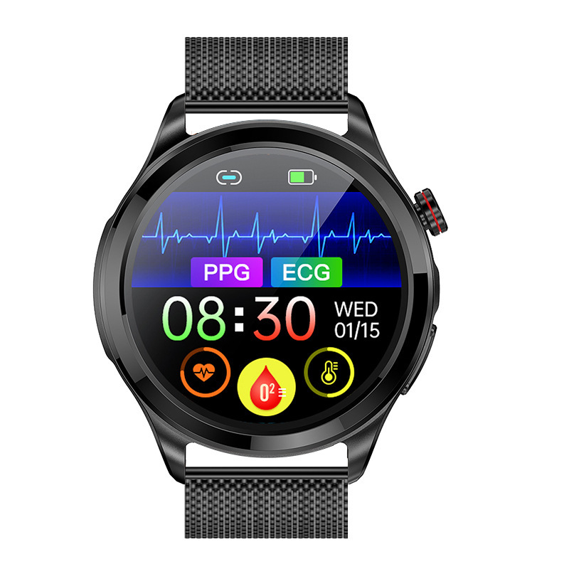 TK22 reloj inteligente Bluetooth llamada ECG no invasivo glucosa en sangre frecuencia cardíaca presión arterial reloj inteligente de ejercicio