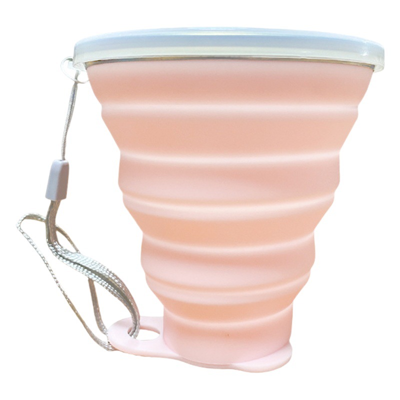 Taza plegable portátil de silicona alimentaria, ideal para camping, viaje o cepillado, fabricante con stock al por mayor