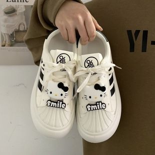 Niche Shell Head White Big Head Bread Shoes Women's Thick Sole 2024 Autumn New Explosions Casual Sports Shoes