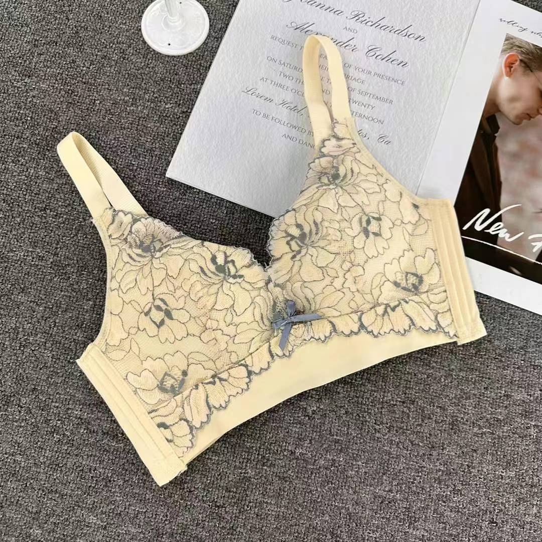 Nuevo sujetador de alta calidad de moda de encaje jacquard transpirable ajustable confortable tipo de pecho pequeño tipo de ropa interior para mujeres