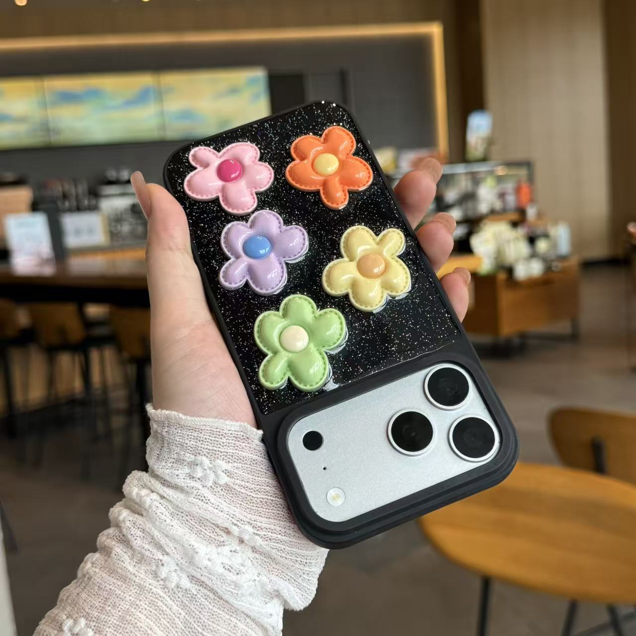 适用于苹果17promax手机壳iphone16pro糖果色花朵15/14新款保护套