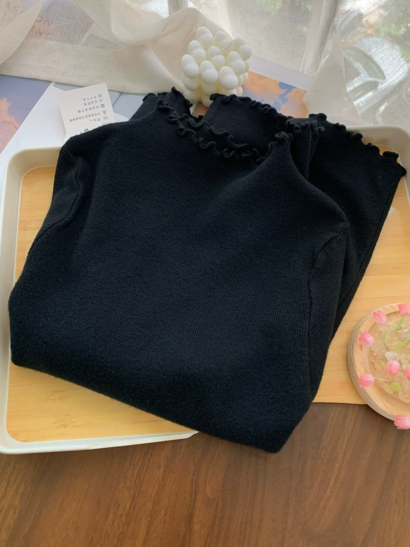 Теплый весенний вязаный свитер, западный стиль, Slim fit, высокий воротник