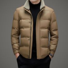 2025冬季新款男士商务休闲立领羽绒服男式保暖外套毛领可脱皮上衣