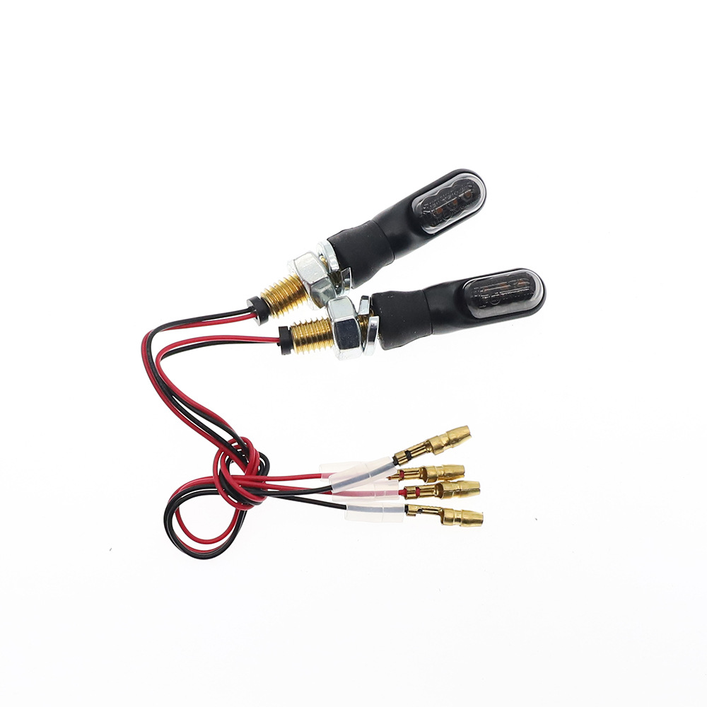 Motocicleta general modificada LED direccional luz ámbar 12V DC negro retro luz de señal de dirección