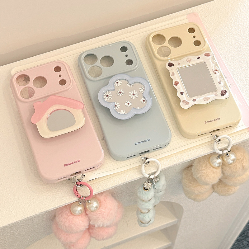 Mirror Stand Apple 17Promax Mobile Phone Case Suitable for Iphone16 Anti-Fall 14 Niche Colorful Hanging Chain 15 Soft Mirror Stand Apple 17Promax Mobile Phone Case Suitable for Iphone16 Anti-Fall 14 Niche Colorful Hanging Chain 15 Soft