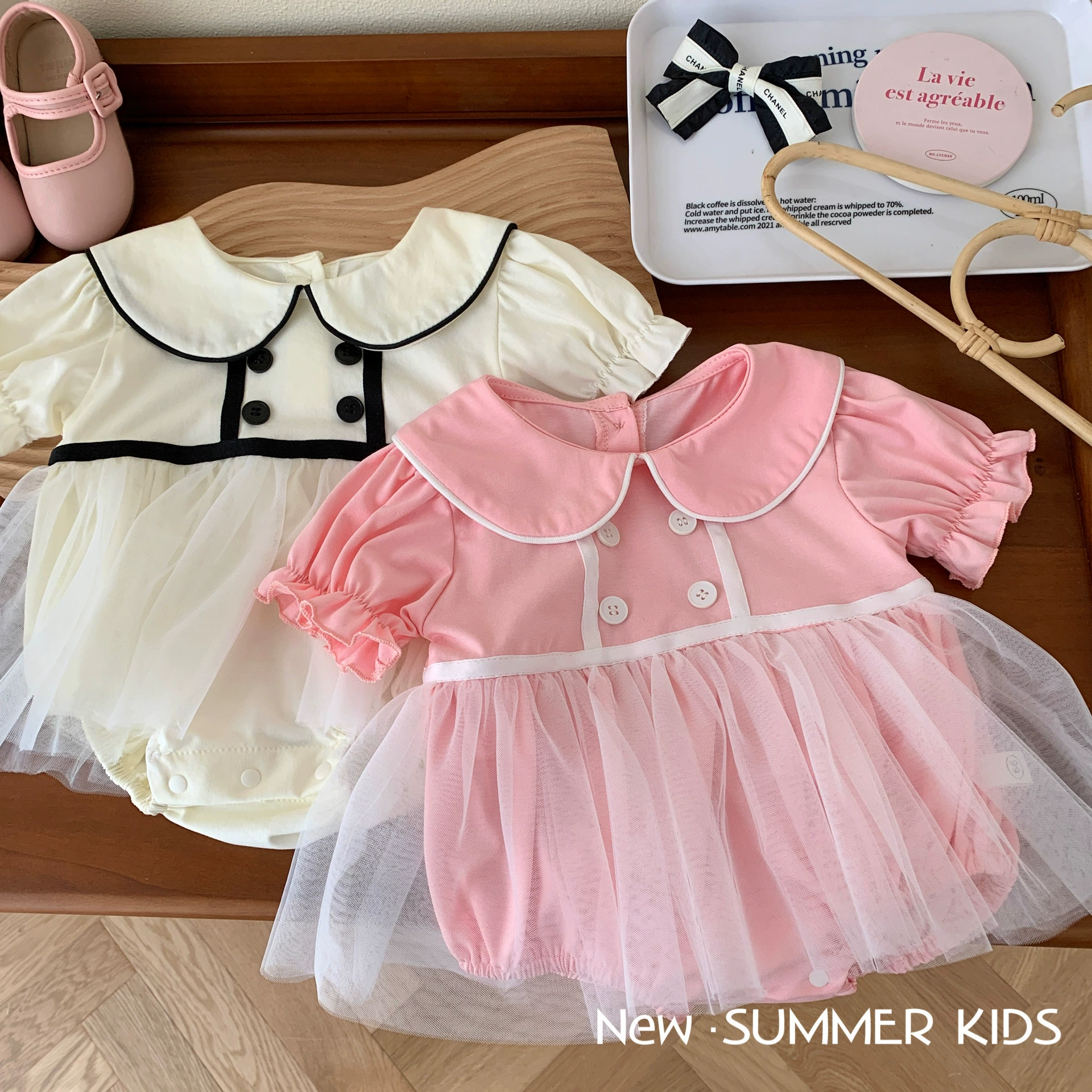 Боди для малыша, милая куколка, 0-2 года, с коротким рукавом, кукольный воротник