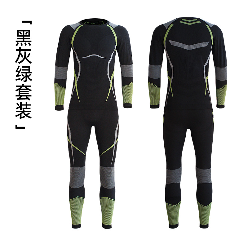 Ropa de esquí ajustada para exteriores de otoño e invierno, ropa y pantalones de secado rápido, ropa interior deportiva para correr que absorbe la humedad y el sudor, ropa interior ajustada y cálida de compresión