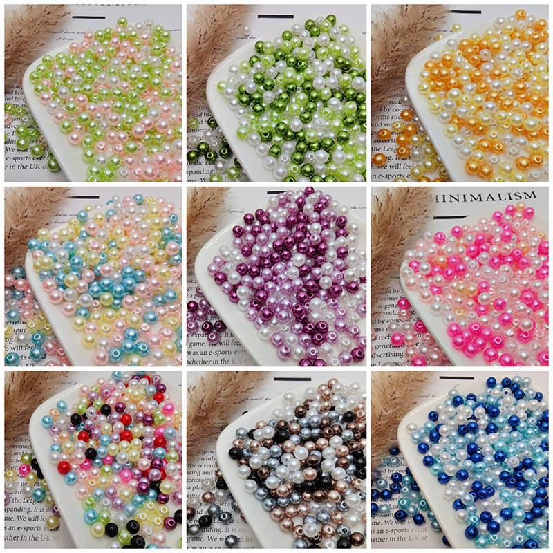 Perlas de color resaltadas perforadas perlas de plástico ABS DIY material de bolsas hechas a mano accesorios accesorios al por mayor