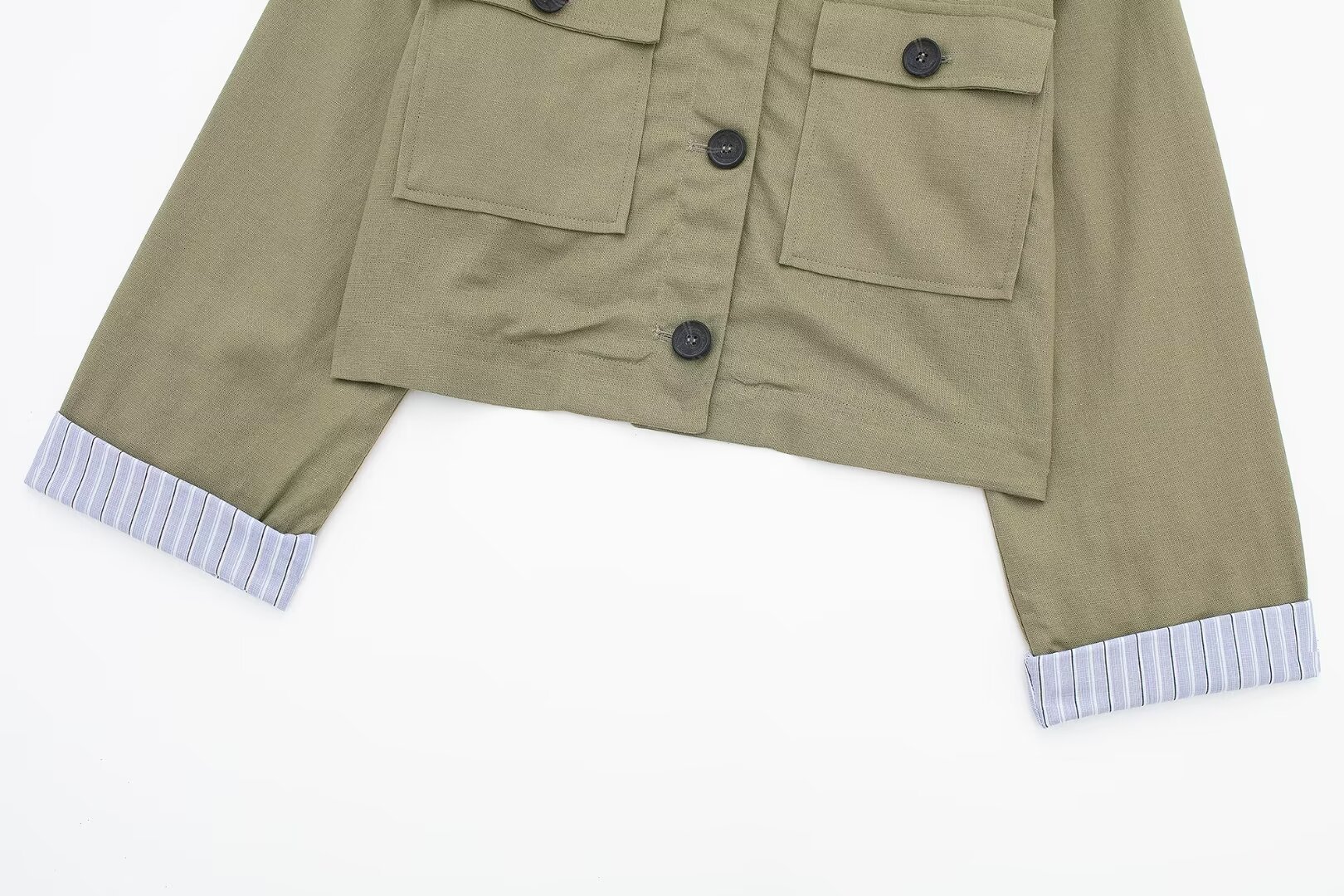 Women's clothing 2024 summer new linen blend short suit jacket straight leg pants set_voghion.com