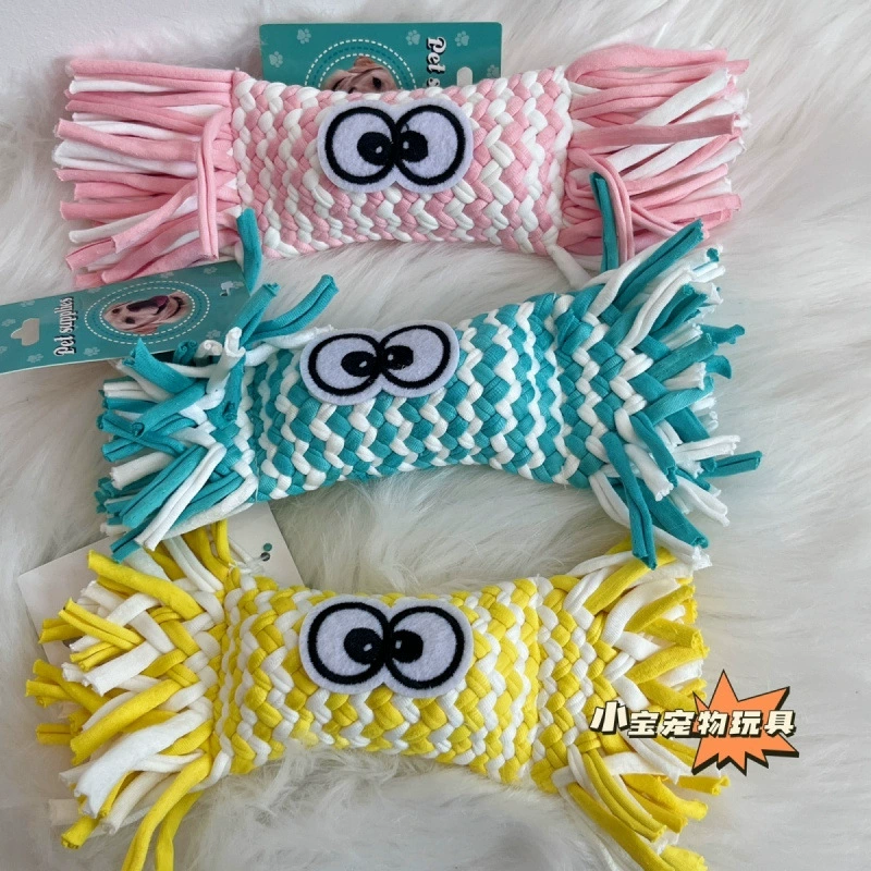 Игрушки для собак, хлопковая верёвка, конфетная верёвка, узел цвета, для снятия зубной боли, воздушный мешок, атрибут, сопровождать Тедди, чтобы издать голос