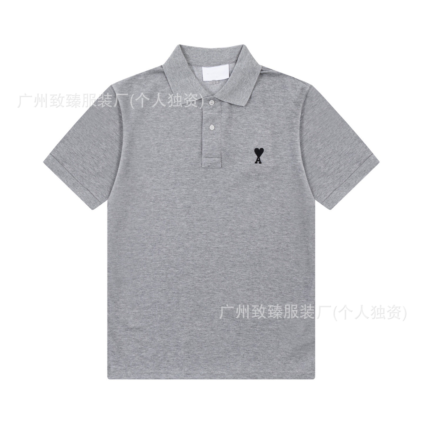 Ami Paris Ami de Coeur Shirt Embroidered Grey