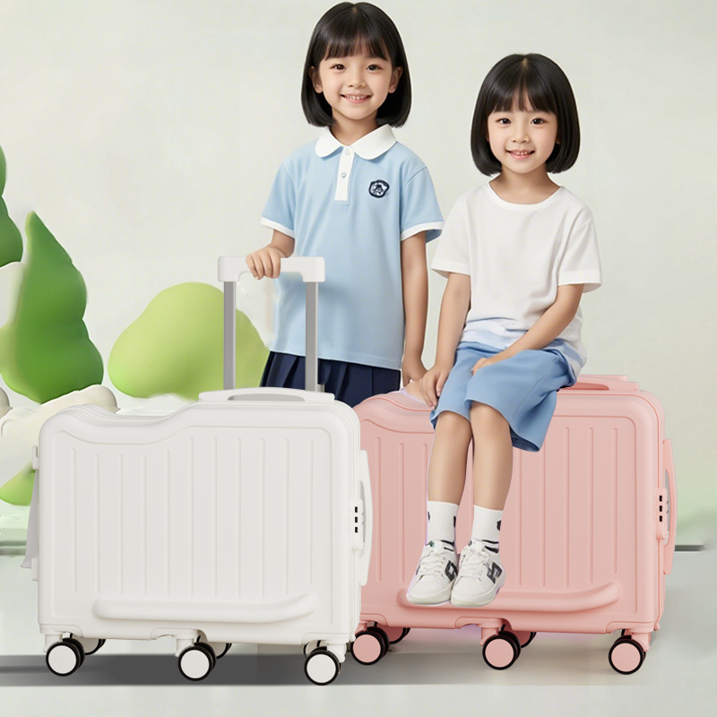 新しい子供用スーツケース、男性と女性のスーツケース、実用的な座れるトロリーケース、6輪サイクリングパスワードボックス、親子ボックス|undefined