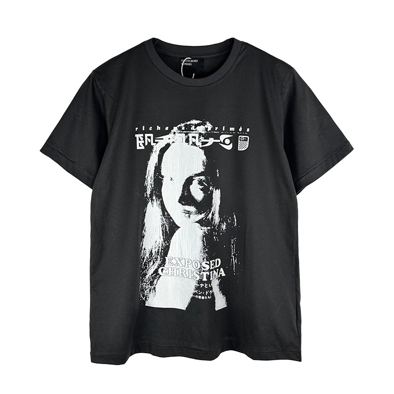 6010 Dark Gray graphic cotton T-shirt
