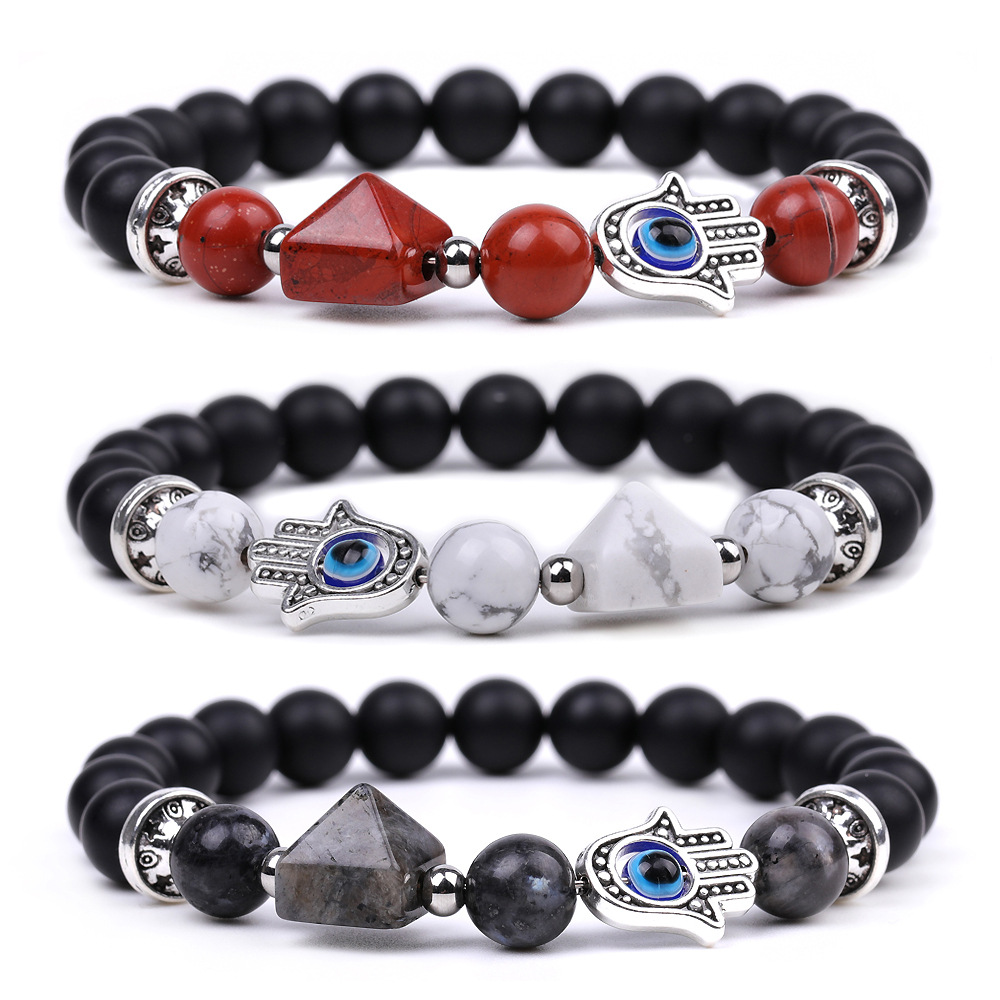 Fashion Devilu0027S Eye Palm Artificial Crystal Stone Irregular Beaded Polishing Bracelets 1 Piece