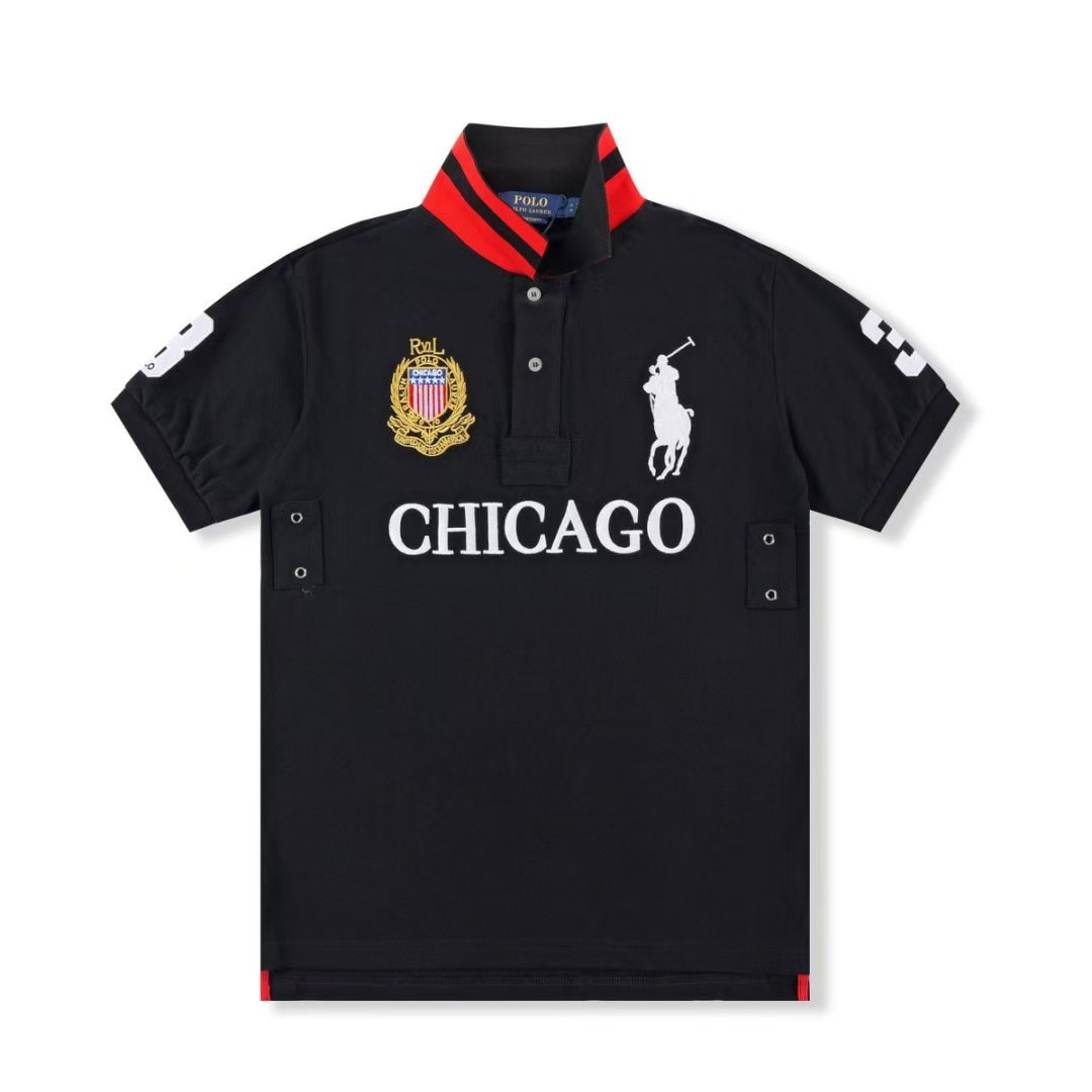 Summer Large Size Men's Casual Breathable Short-Sleeve Polo Shirt with Embroidered Logo, Pure Cotton, Turn-Down Collar, City Style