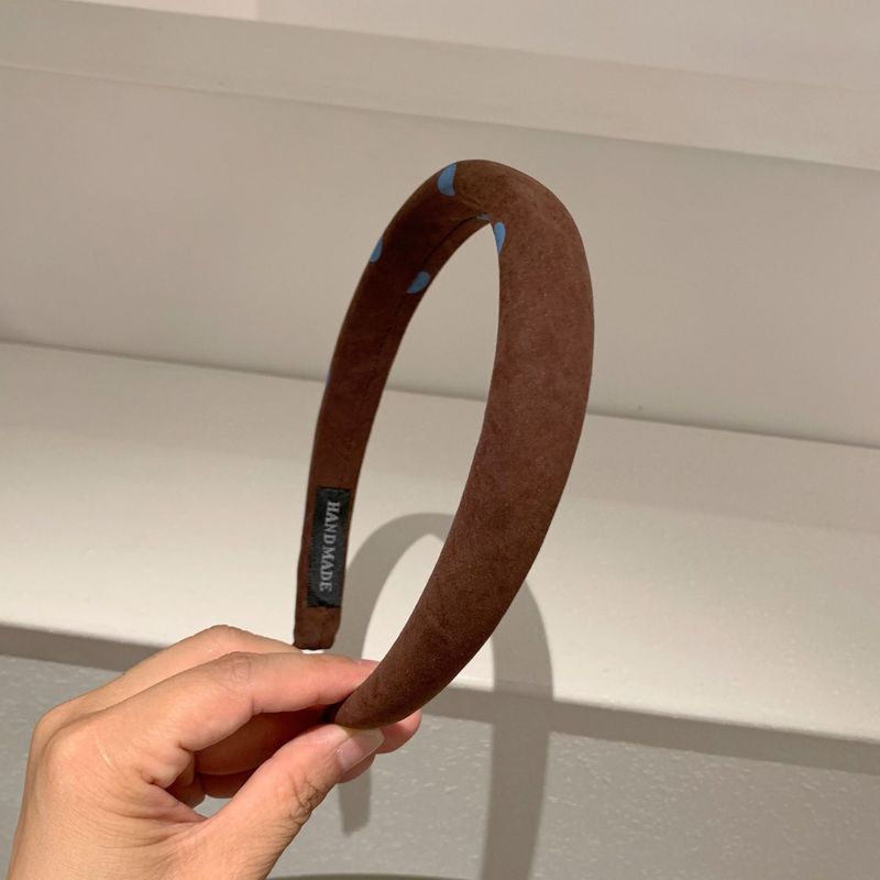 【蓝波点】早秋复古咖色系蓝波点大肠发圈新款韩系肠圈发箍发饰女|undefined