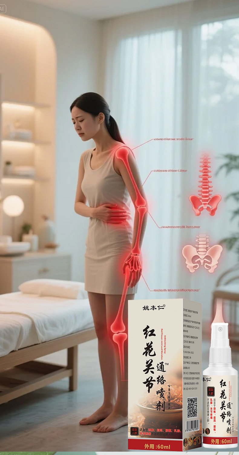 Honghua Joint Spray External Massage Care Liquid 60ml Herbal Topical for Waist Area preparation