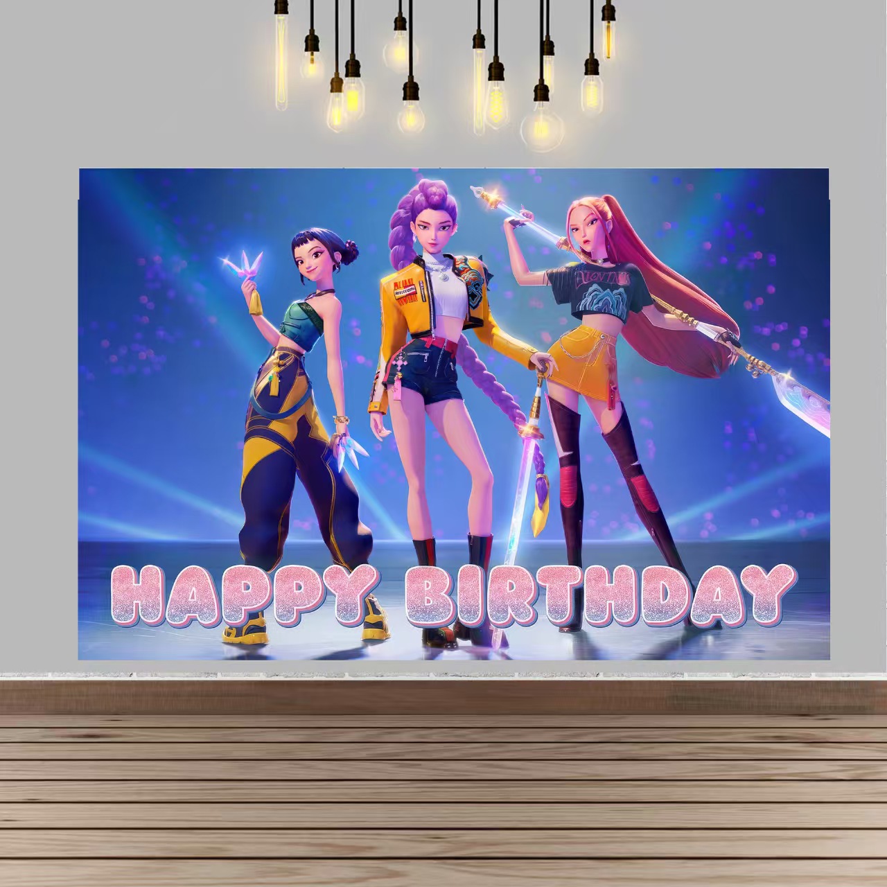 Amazon KPOP Blue Cacería de Brujas Temática Fiesta de Cumpleaños Bandera Tarjeta de Balón Set Decoración