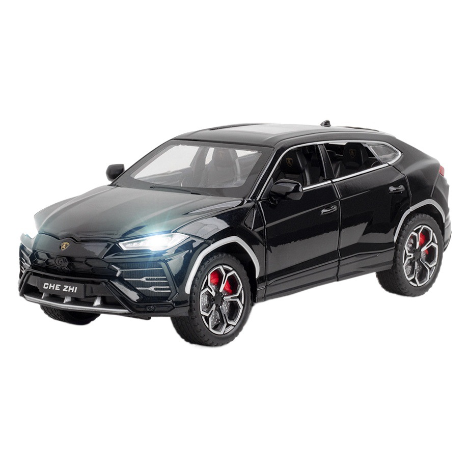 Modelo de coche de aleación de coche 1:24 Rambo URUS Bison Tire hacia atrás con luz de sonido niño modelo de coche de juguete adornos