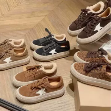 红韵～加绒5.5cm厚底星星毛毛休闲鞋小脏鞋女板鞋