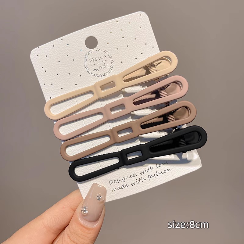 5151#6 frosted hollow duck bill clip (4 pieces)