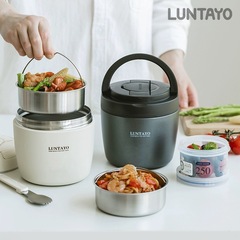 Luntayo保温桶サラリーマン果物弁当箱二重ステンレス携帯学生専用弁当箱