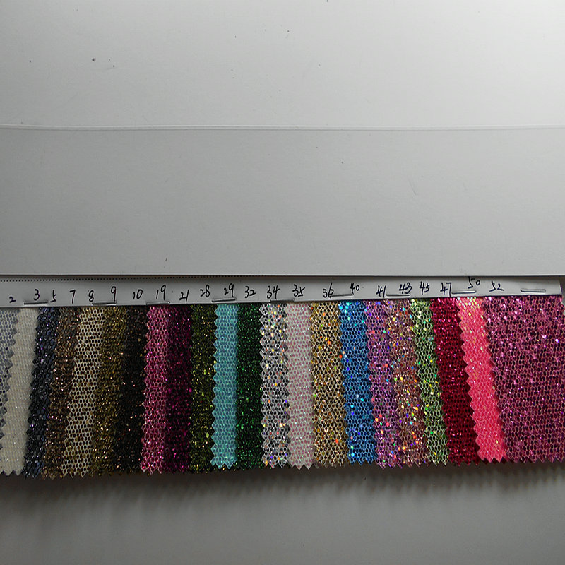 镭射星空幻彩彩葱格力特金葱六角网片格丽特格力特皮革面料