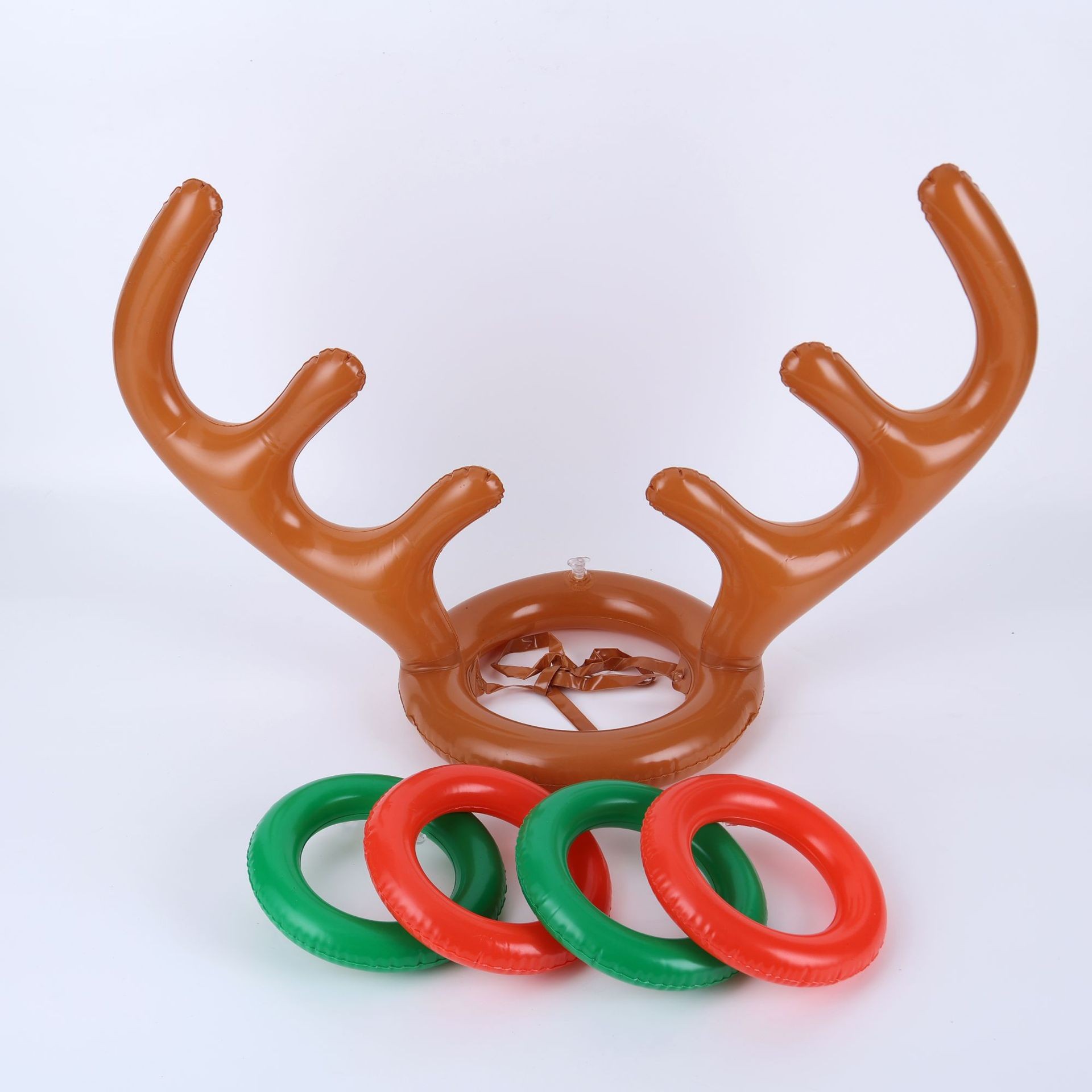 Cuernos de ciervo inflables transfronterizos en stock, aros con cabeza de ciervo, accesorios para juegos de lanzamiento, juguetes navideños, productos transfronterizos de Navidad.
