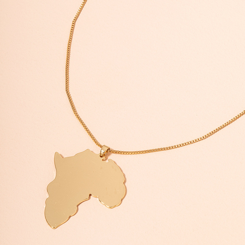 retro africa map shape necklace wholesale Nihaojewelry