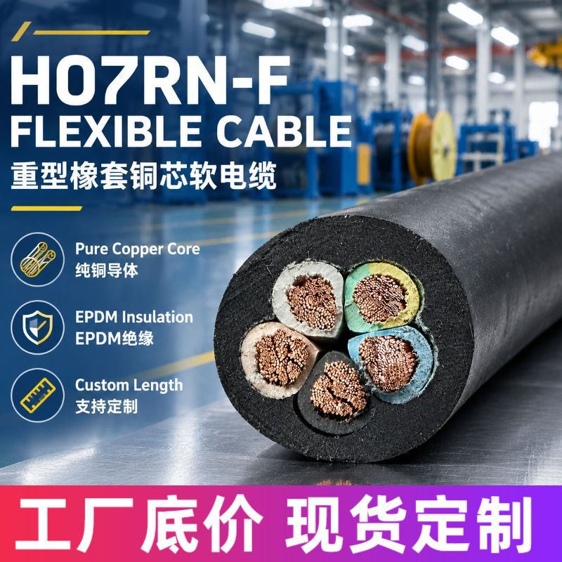 YCW重型橡套铜芯工程临时电缆5G25mm连接配电箱柔软耐磨抗老化