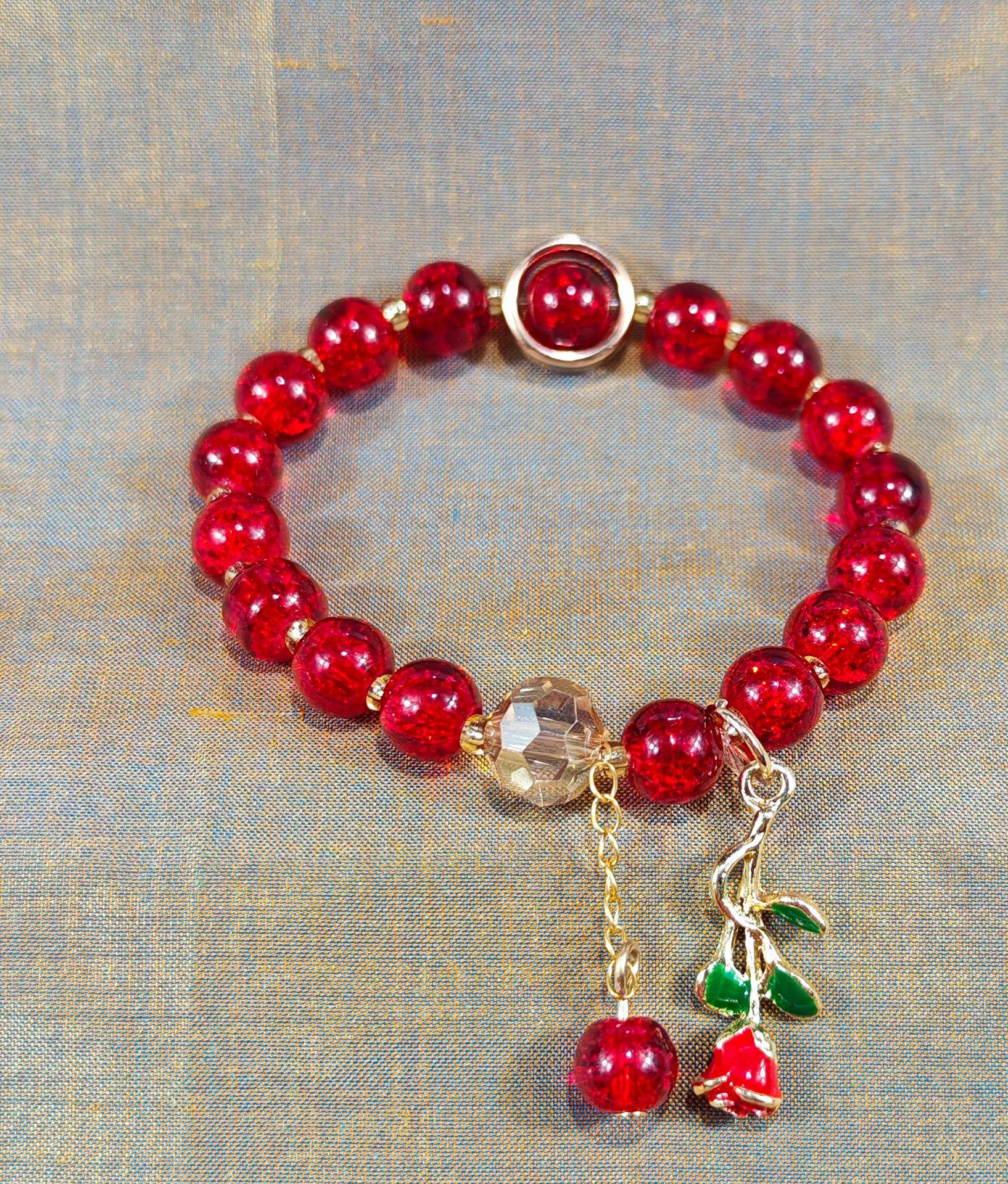 Las celebridades de Internet retro transfronterizas suelen ser todo-fósforo pulsera elástica de estilo ins simple pulsera de moda de lujo ligero, joyería de temperamento