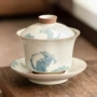 泡茶手绘带盖功夫盖碗