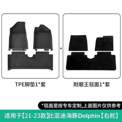 of Byd Dolphin Car | Universal Foot Pad - 21-23-byd-dolphin-double-layer-wear-resistant-king-right-hand-drive-floor-mats