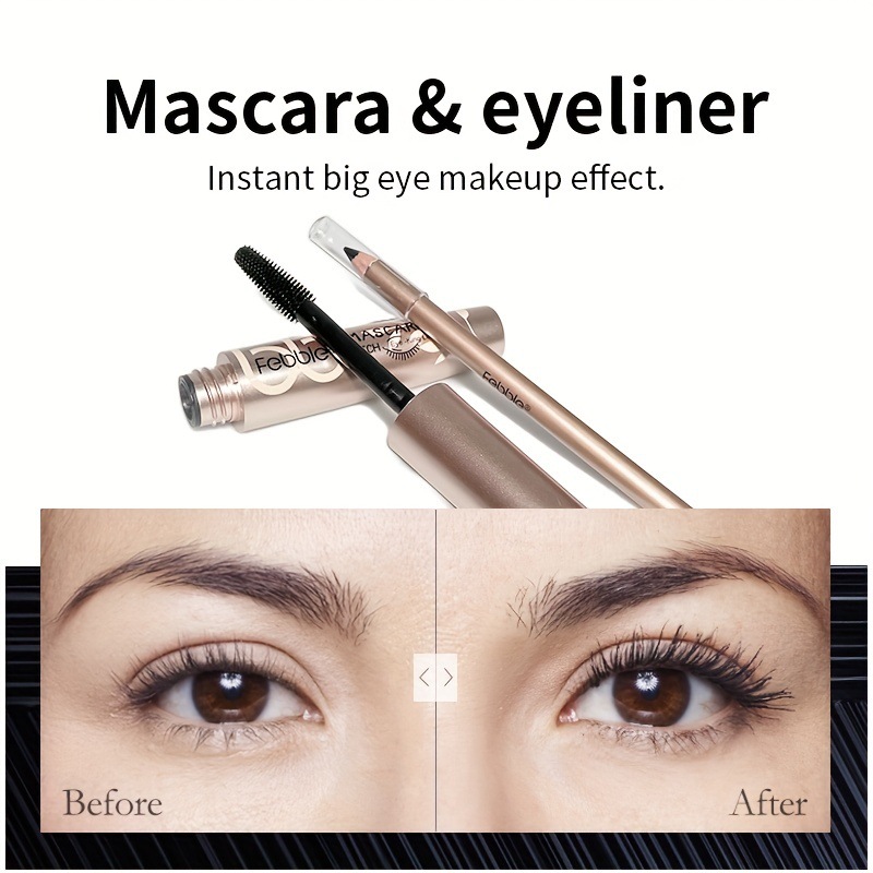 USHAS punto transfronterizo venta caliente máscara impermeable lápiz de cejas no es fácil de desvanecerse negro delgado largo y duradero