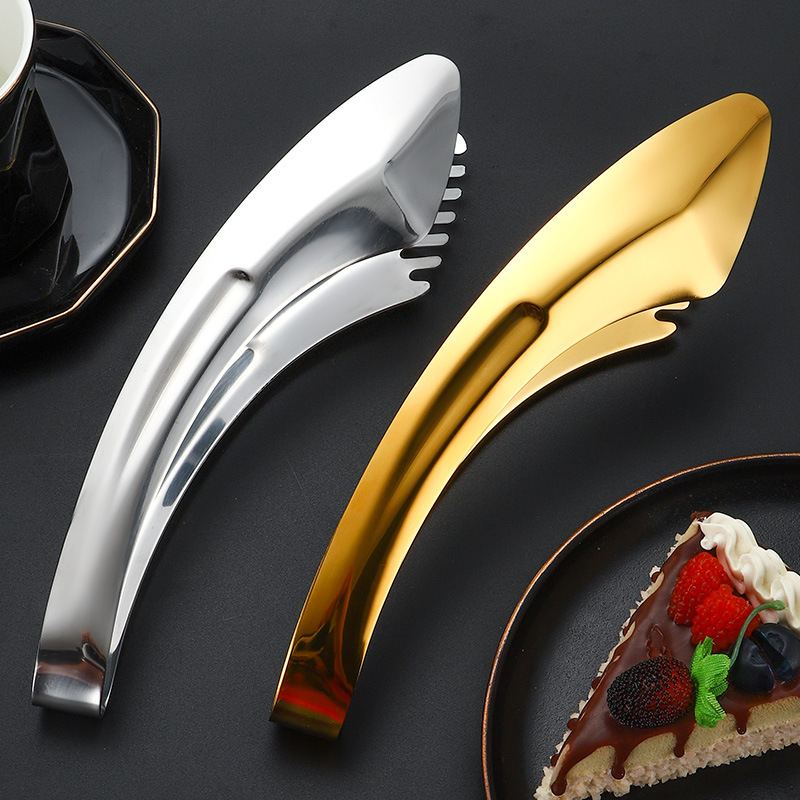 Thickened stainless steel non-slip anti-scald buffet barbecue meat clip dessert bread food clip multifunctional food clip