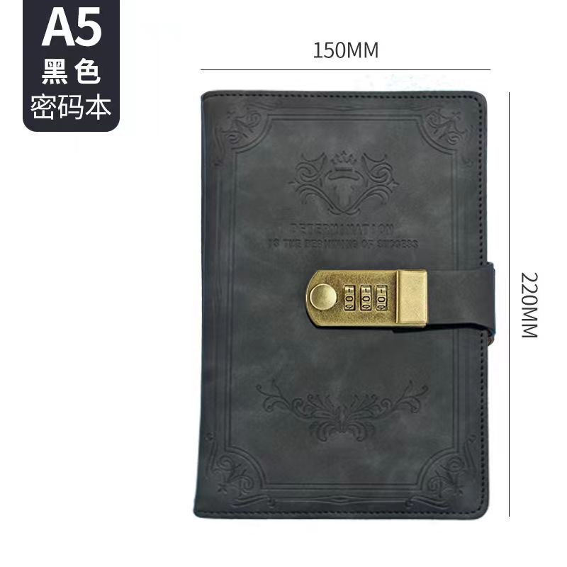 A5 retro contraseña libro con bloqueo diario engrosada contraseña estudiante libreta papelería cuaderno al por mayor