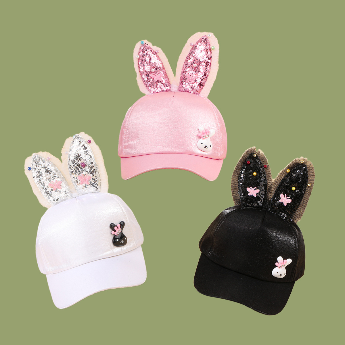 140g Weight Housewarming, Anniversary, Business, Wedding, Birthday, Festival Occasion Cotton Material Unisex Gender Korean Style Style White, Pink, Black Color Pink Bunny Fashion Cute Hat 无