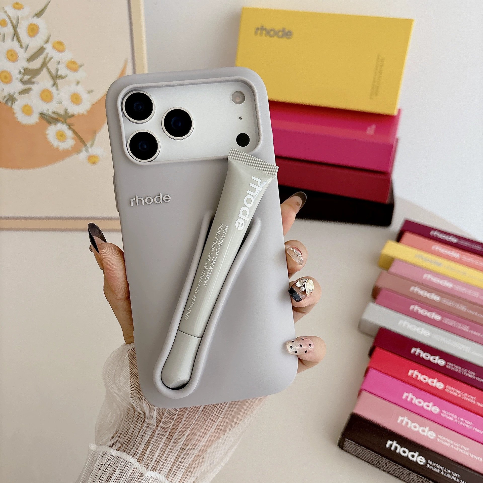 Яблоко, помада, блеск для губ, iPhone 14, трехмерный силиконовый чехол для телефона, iphone