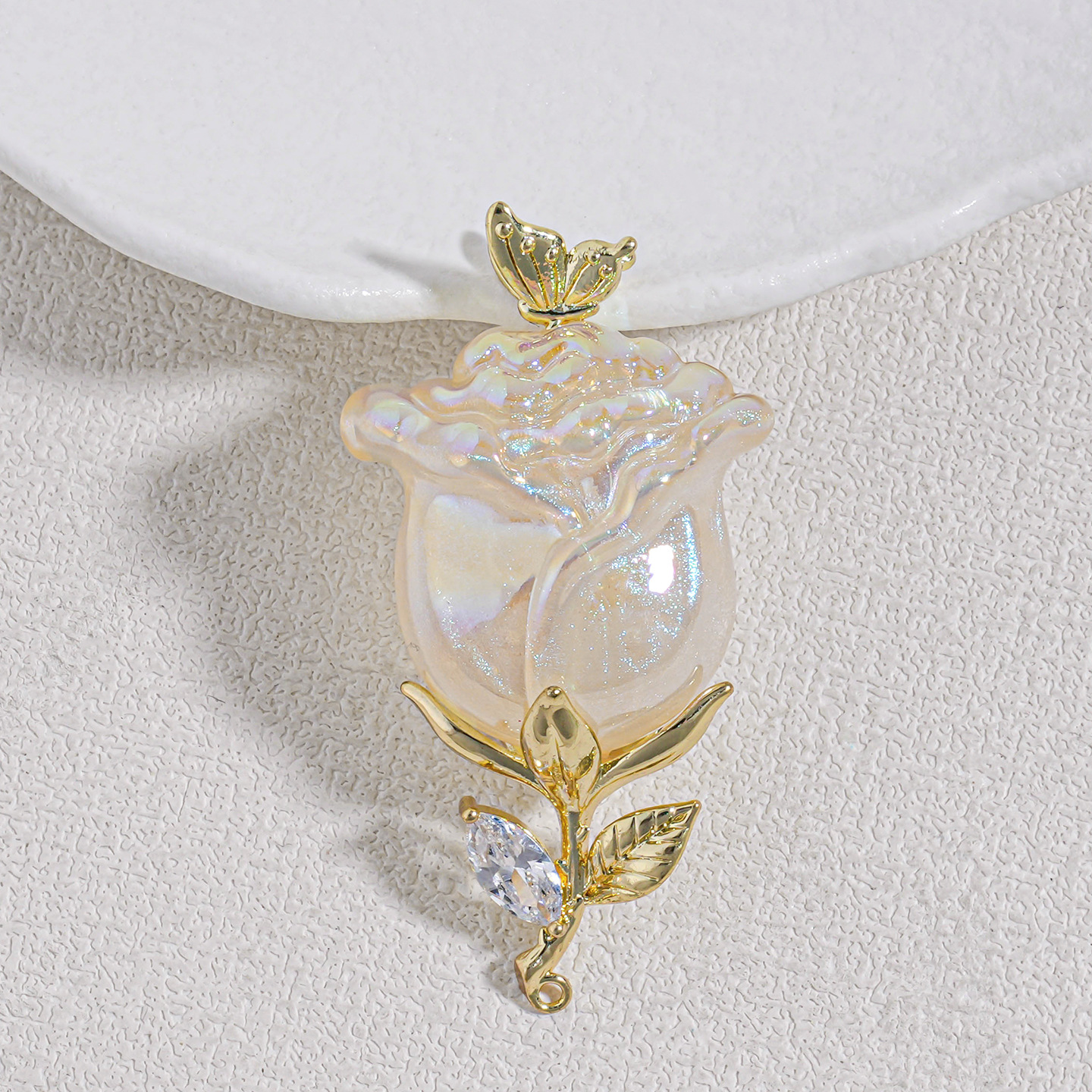 Colgante de Flor de Rosa de Alta Gama, Estilo Medieval, con Incrustaciones de Resina y Esmalte, con Borla, Hecho a Mano