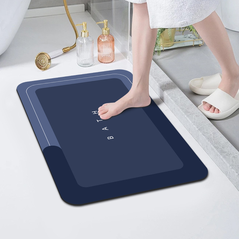 Cross-border Simple Diatomite Floor Mat, Water-absorbent Dirt-resistant, Non-slip, Quick-drying Foot Mat For Bathroom_voghion.com
