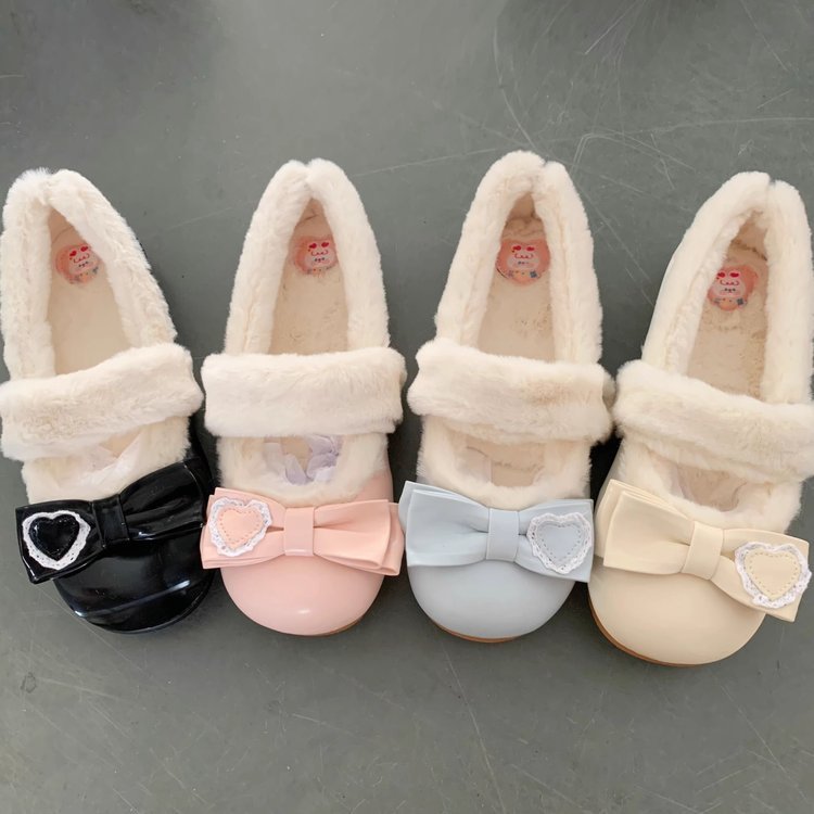 Cute warm Japanese shoes platform