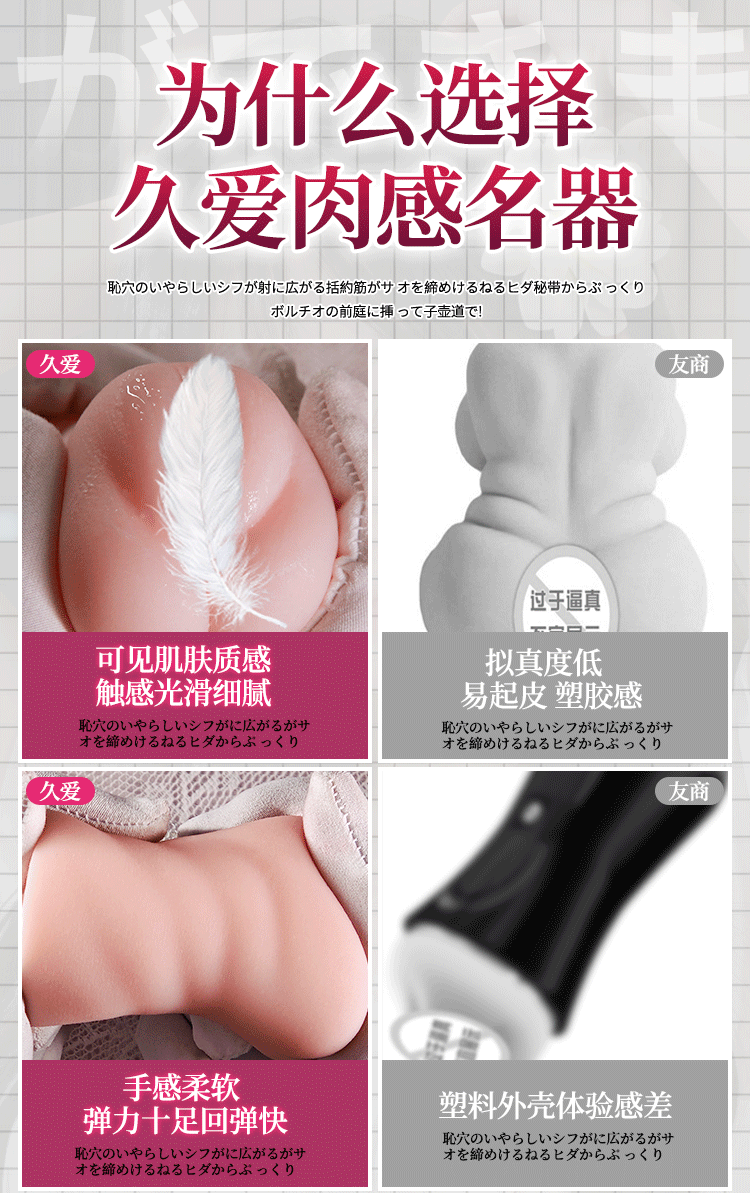 Jiuai Airplane Cup Male Masturbator Half-Body Doll with Vagina and Buttocks, TPE, Manual Use — detail image 25