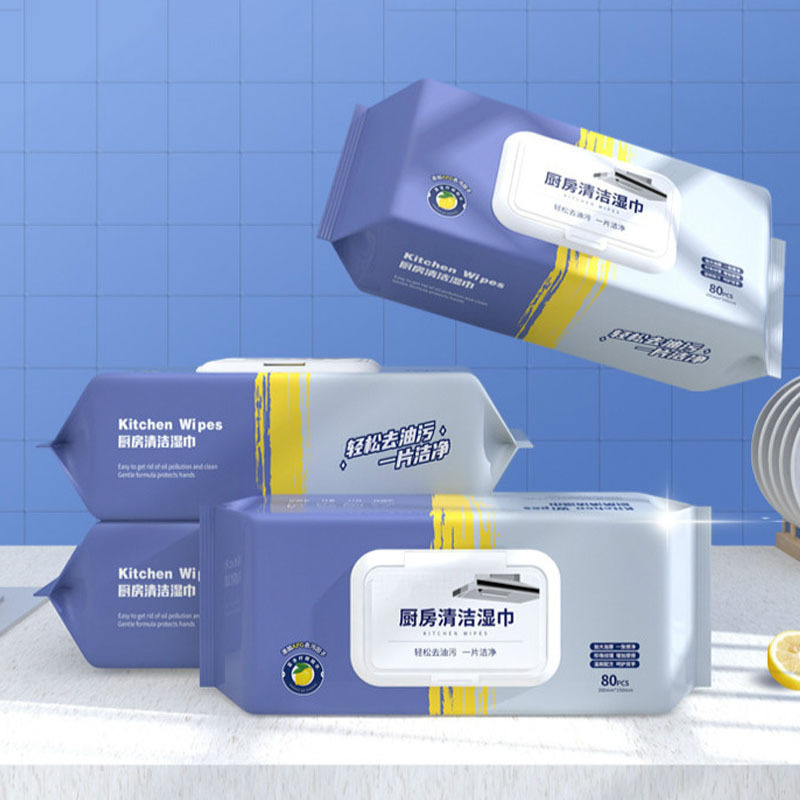 Household Thickened Disposable Cleaning Wipes for Heavy Grease and Oil Stains on Range Hoods, Kitchen Wipes, Powerful Grease Remover